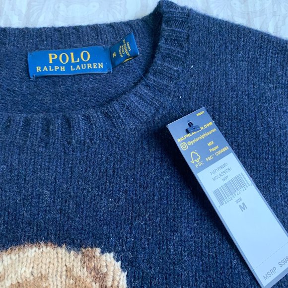 Ralph Lauren Polo Bear Sweater wool medium $450 - Picture 2 of 5